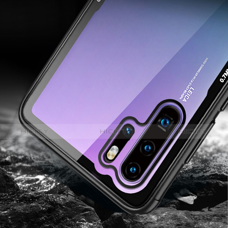 Custodia Silicone Trasparente Specchio Laterale Cover M01 per Huawei P30 Pro