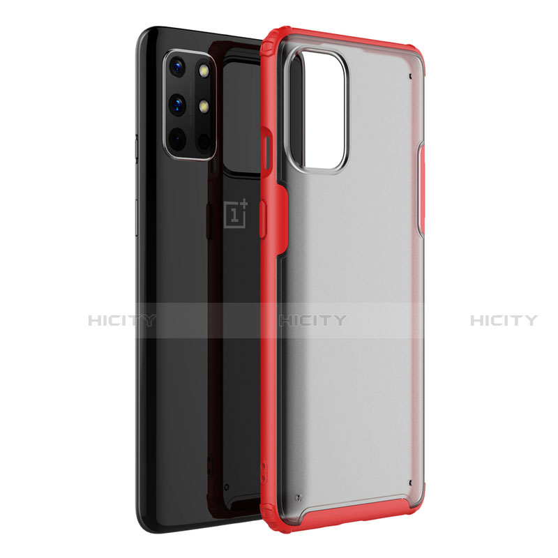 Custodia Silicone Trasparente Specchio Laterale Cover M01 per OnePlus 8T 5G Rosso