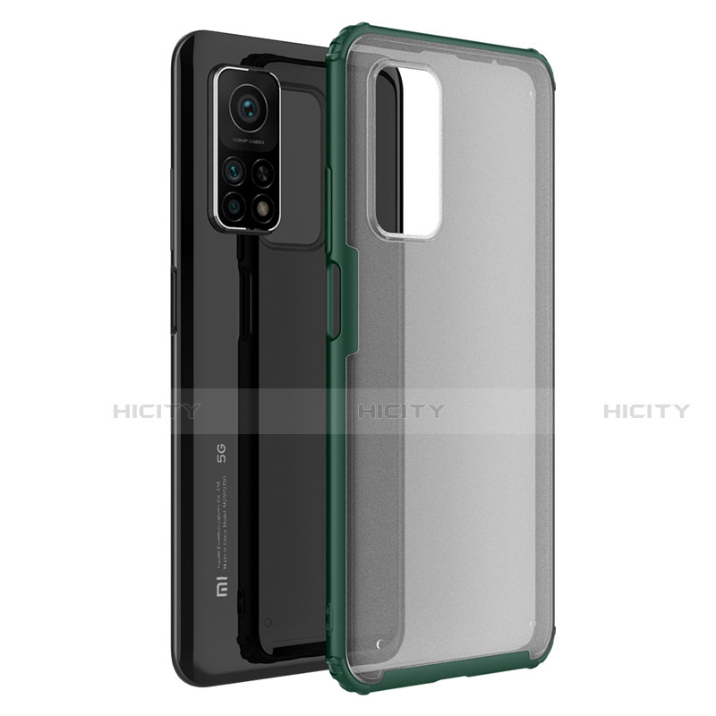 Custodia Silicone Trasparente Specchio Laterale Cover M01 per Xiaomi Mi 10T Pro 5G Verde