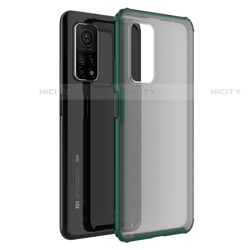 Custodia Silicone Trasparente Specchio Laterale Cover M01 per Xiaomi Redmi K30S 5G Verde