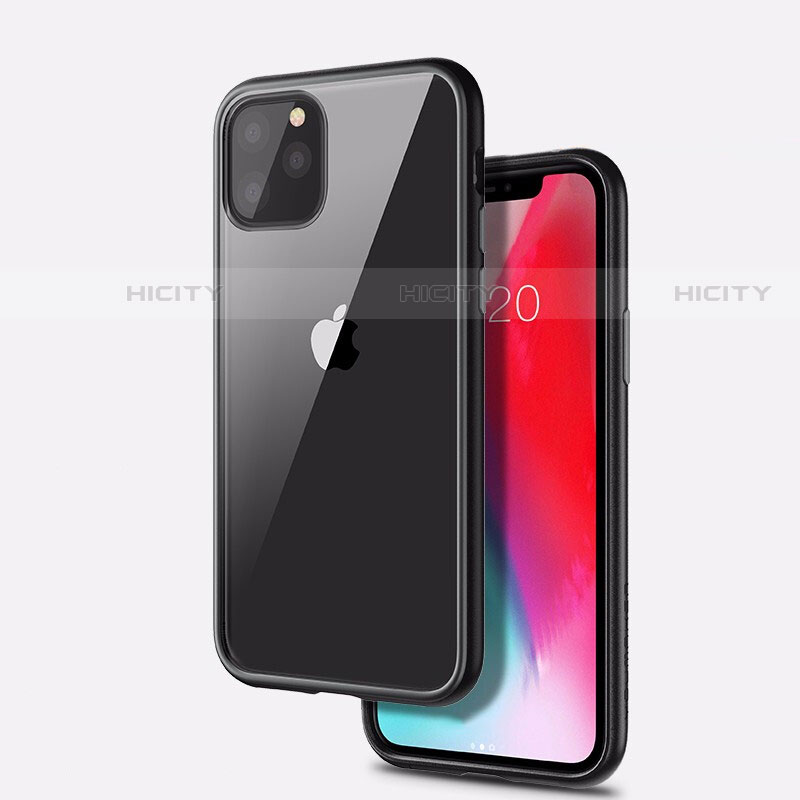 Custodia Silicone Trasparente Specchio Laterale Cover M02 per Apple iPhone 11 Pro Max Nero