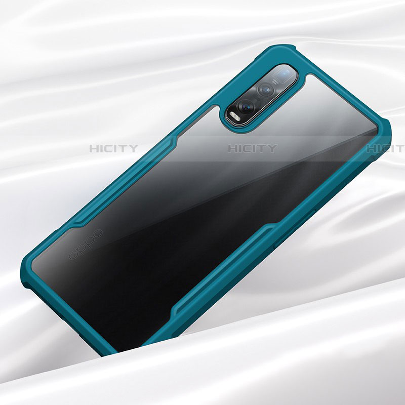 Custodia Silicone Trasparente Specchio Laterale Cover M02 per Oppo Find X2 Pro Verde