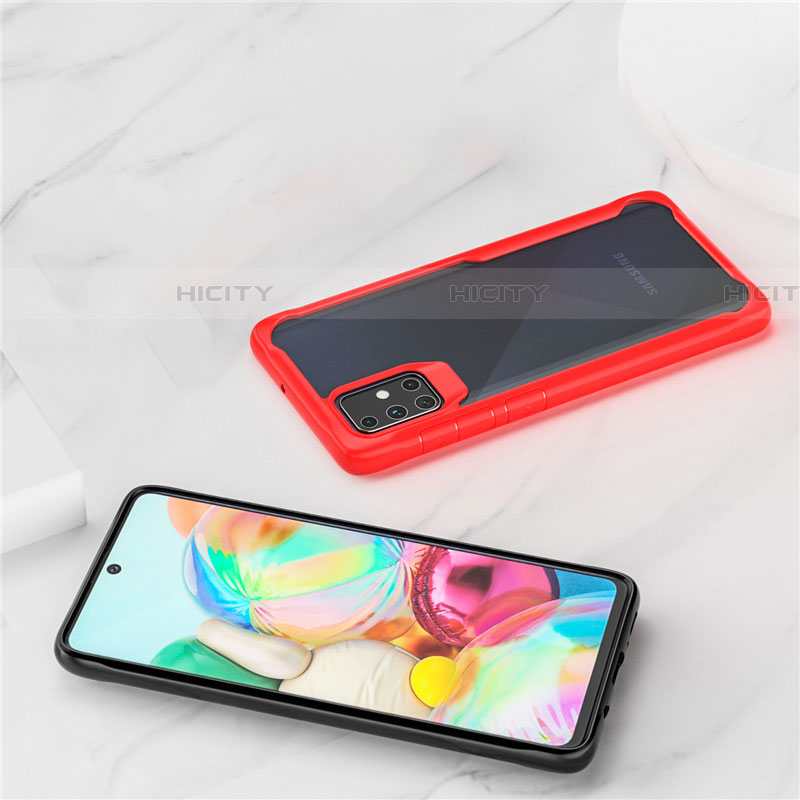 Custodia Silicone Trasparente Specchio Laterale Cover M02 per Samsung Galaxy A71 5G