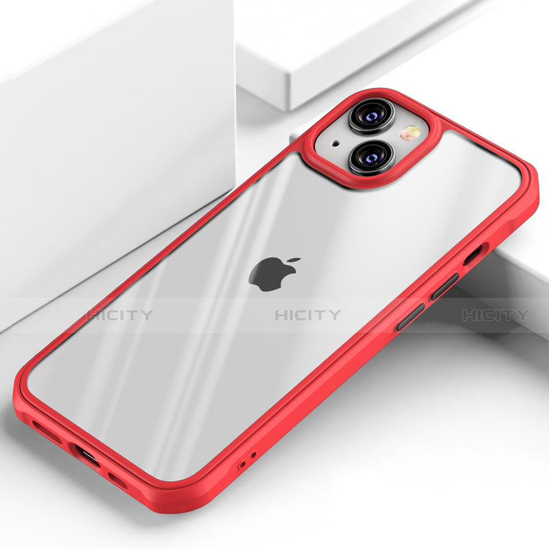 Custodia Silicone Trasparente Specchio Laterale Cover M03 per Apple iPhone 14 Plus