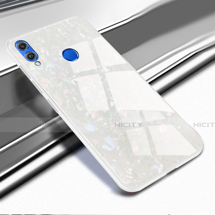 Custodia Silicone Trasparente Specchio Laterale Cover M03 per Huawei Honor 8X Bianco