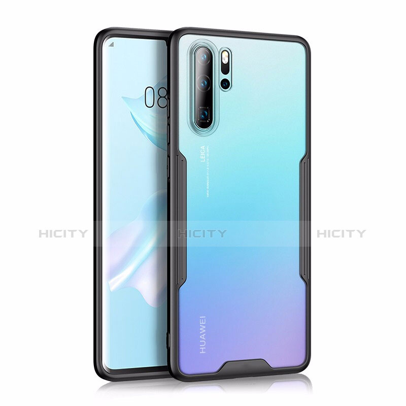 Custodia Silicone Trasparente Specchio Laterale Cover M03 per Huawei P30 Pro New Edition Nero