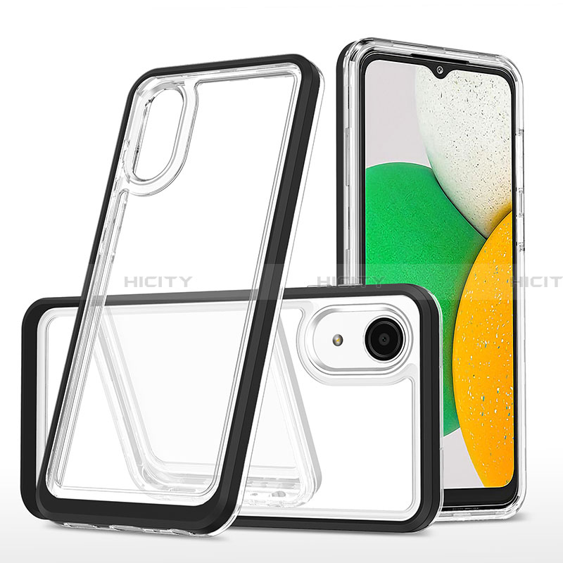 Custodia Silicone Trasparente Specchio Laterale Cover MQ1 per Samsung Galaxy A03 Core Nero