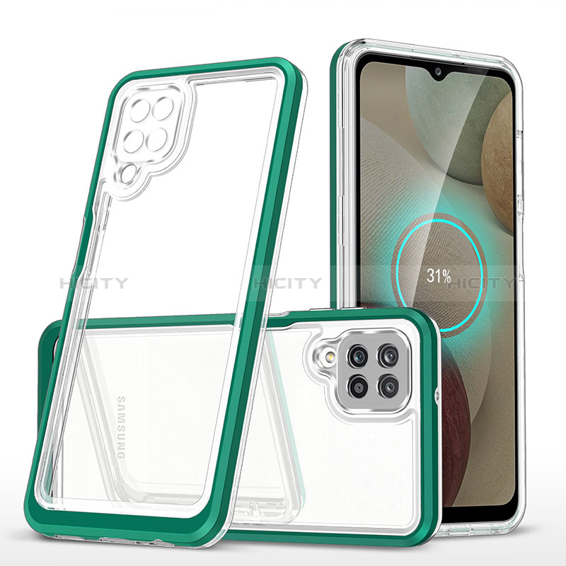 Custodia Silicone Trasparente Specchio Laterale Cover MQ1 per Samsung Galaxy A12 5G Verde