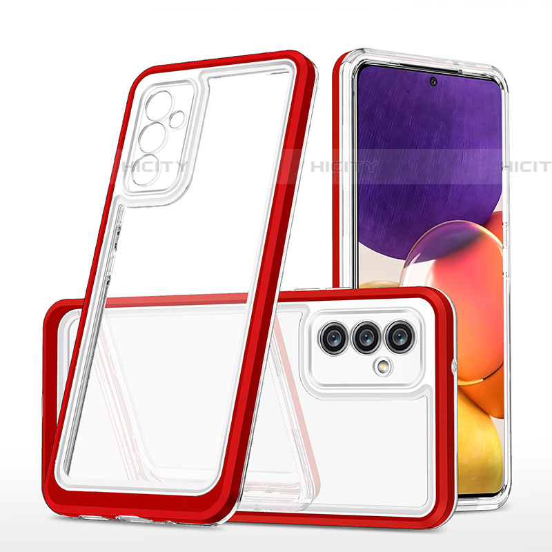 Custodia Silicone Trasparente Specchio Laterale Cover MQ1 per Samsung Galaxy A82 5G Rosso