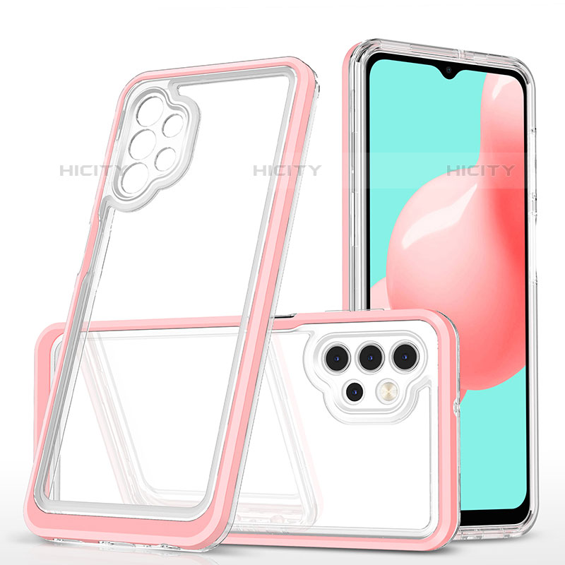 Custodia Silicone Trasparente Specchio Laterale Cover MQ1 per Samsung Galaxy M32 5G