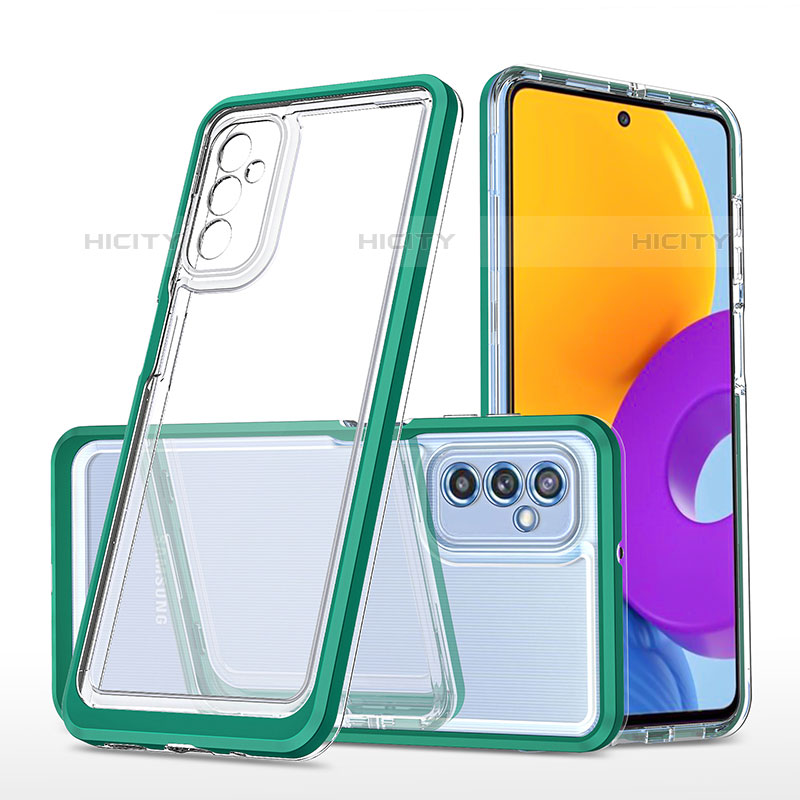 Custodia Silicone Trasparente Specchio Laterale Cover MQ1 per Samsung Galaxy M52 5G Verde