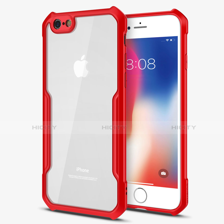 Custodia Silicone Trasparente Specchio Laterale Cover per Apple iPhone 6