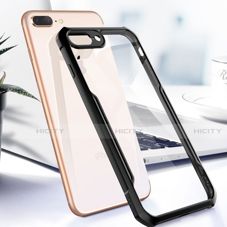 Custodia Silicone Trasparente Specchio Laterale Cover per Apple iPhone 7 Plus