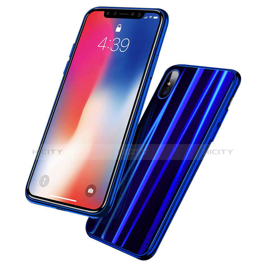 Custodia Silicone Trasparente Specchio Laterale Cover per Apple iPhone X