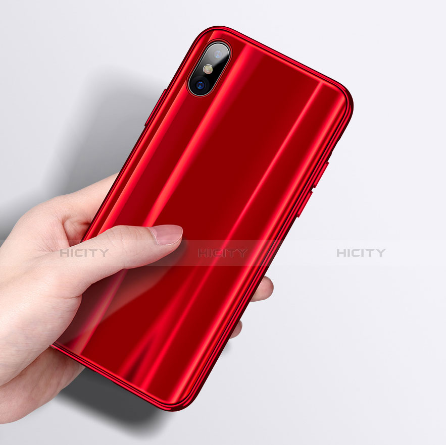 Custodia Silicone Trasparente Specchio Laterale Cover per Apple iPhone X