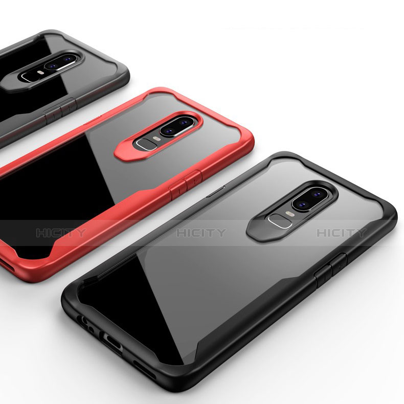 Custodia Silicone Trasparente Specchio Laterale Cover per OnePlus 6T