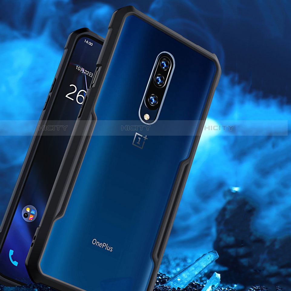 Custodia Silicone Trasparente Specchio Laterale Cover per OnePlus 7 Pro