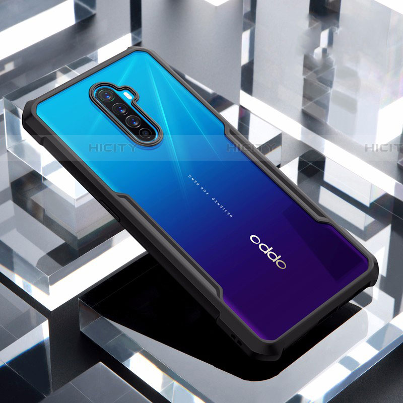 Custodia Silicone Trasparente Specchio Laterale Cover per Oppo Reno Ace Nero