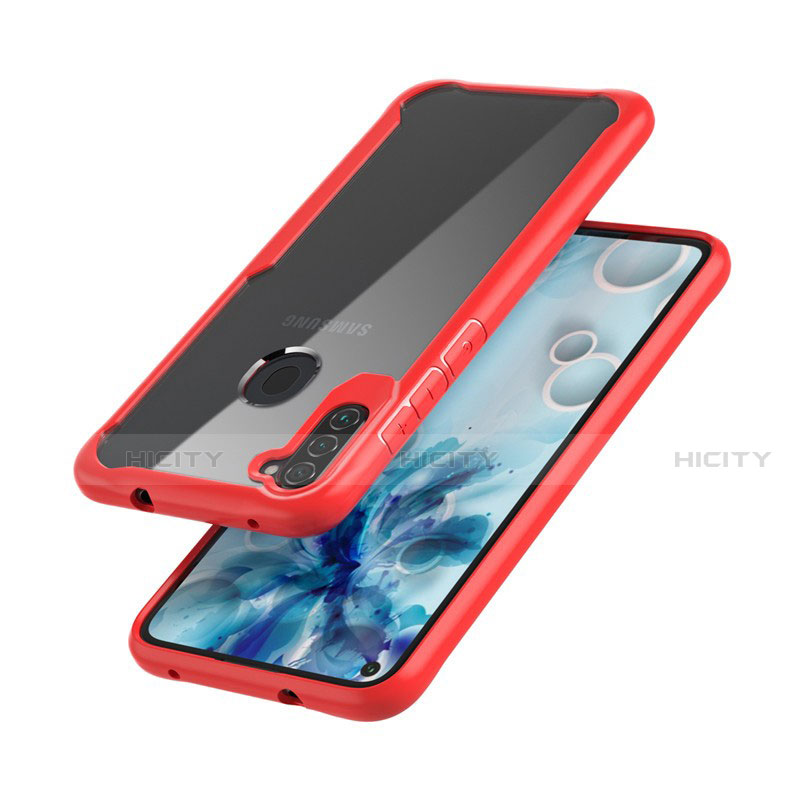 Custodia Silicone Trasparente Specchio Laterale Cover per Samsung Galaxy A11