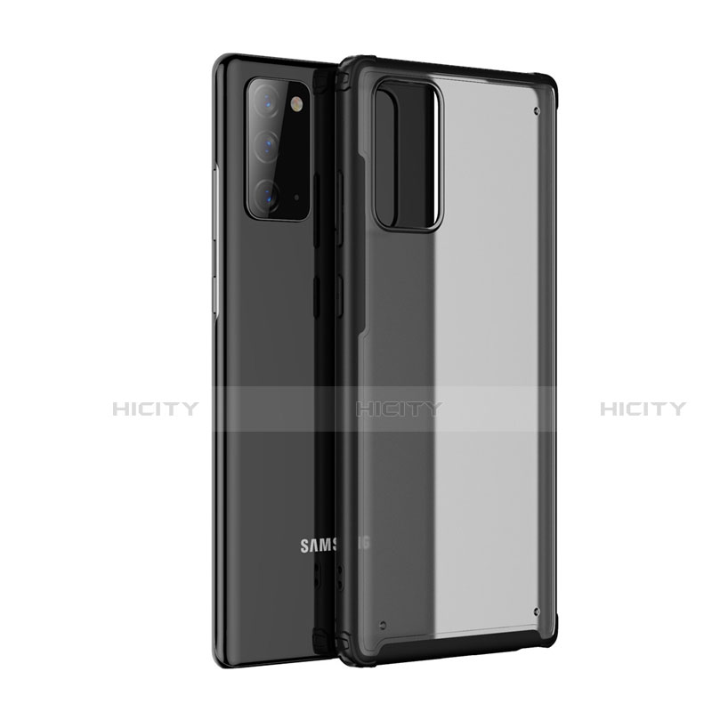 Custodia Silicone Trasparente Specchio Laterale Cover per Samsung Galaxy Note 20 Plus 5G Nero
