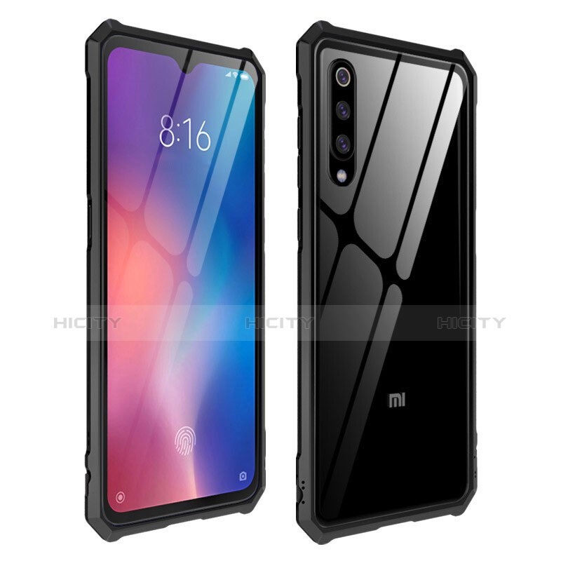 Custodia Silicone Trasparente Specchio Laterale Cover per Xiaomi Mi 9 Nero