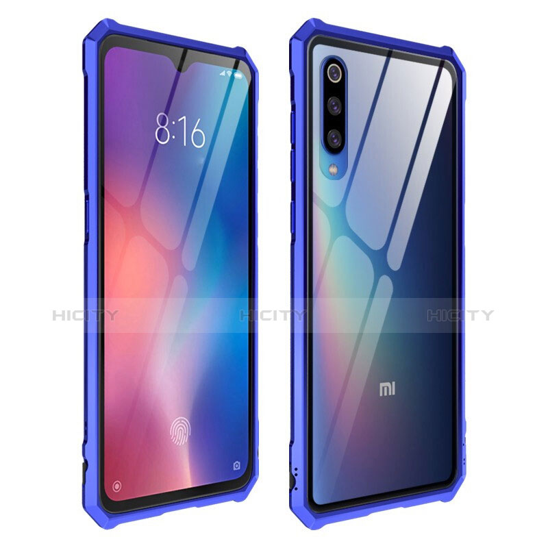 Custodia Silicone Trasparente Specchio Laterale Cover per Xiaomi Mi 9 Pro 5G Blu