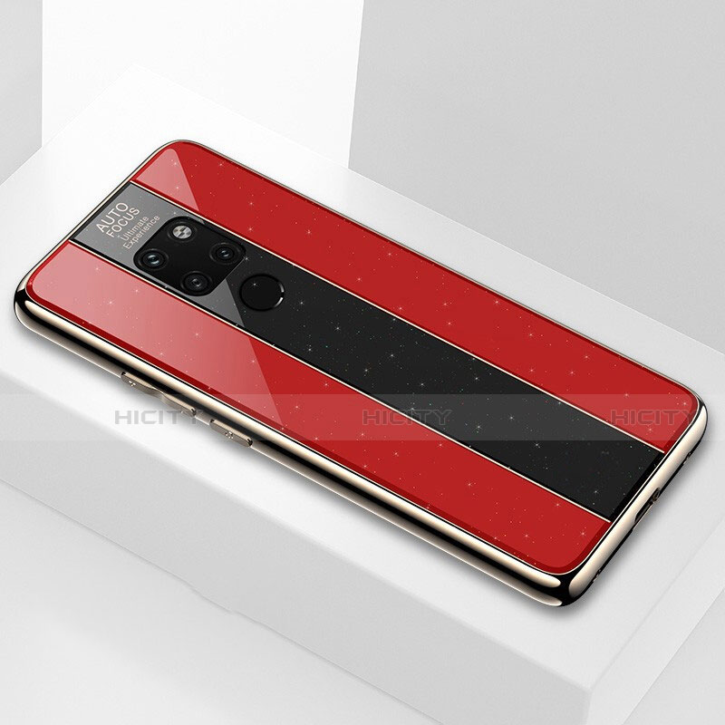 Custodia Silicone Trasparente Specchio Laterale Cover Q04 per Huawei Mate 20 Rosso