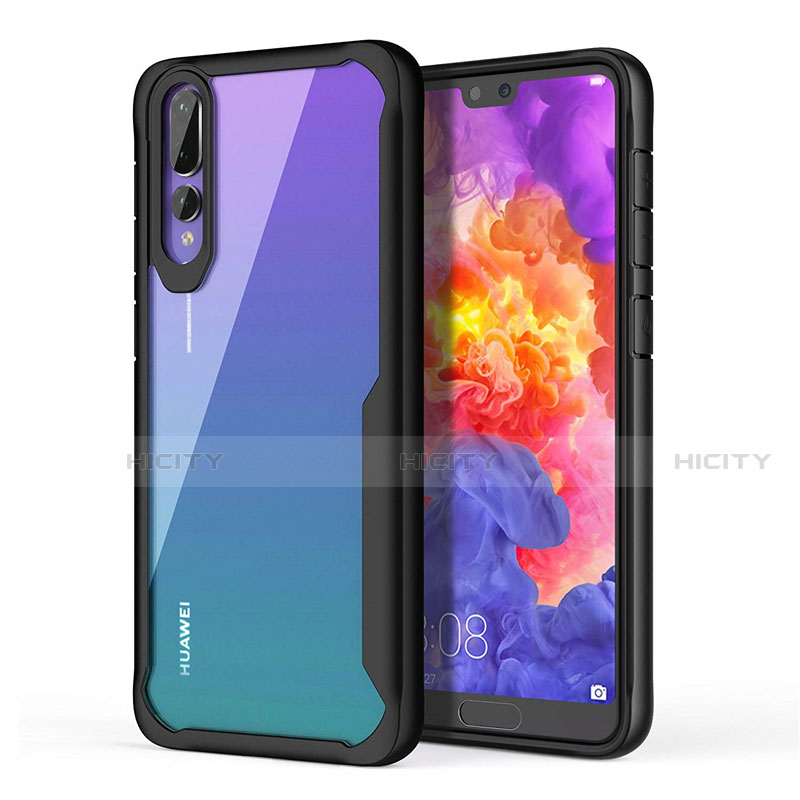 Custodia Silicone Trasparente Specchio Laterale Cover Z01 per Huawei P20 Pro Nero