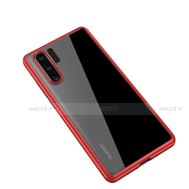 Custodia Silicone Trasparente Specchio Laterale Cover Z01 per Huawei P30 Pro New Edition Rosso