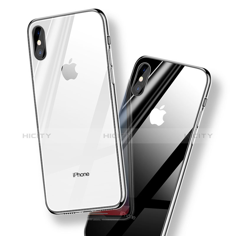 Custodia Silicone Trasparente Specchio Laterale per Apple iPhone X Chiaro