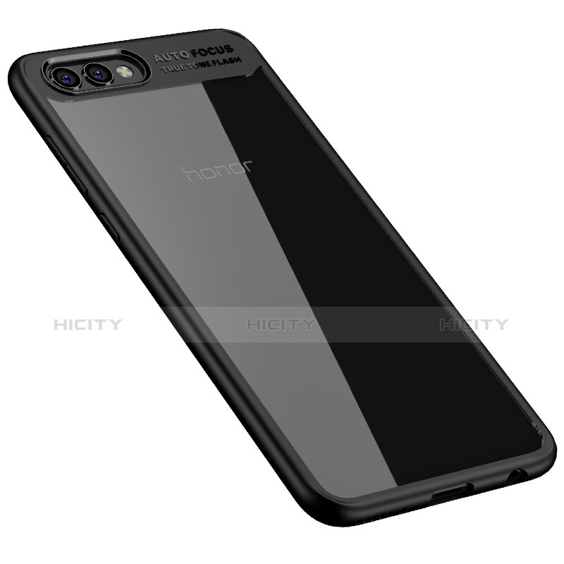 Custodia Silicone Trasparente Specchio Laterale per Huawei Honor V10 Nero