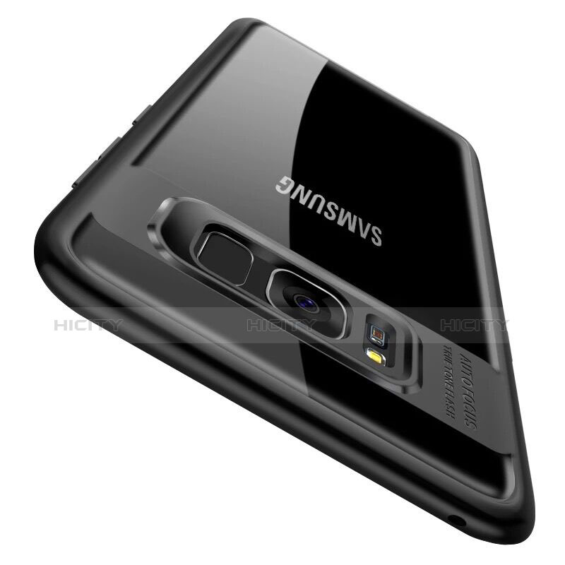 Custodia Silicone Trasparente Specchio Laterale per Samsung Galaxy S8 Nero