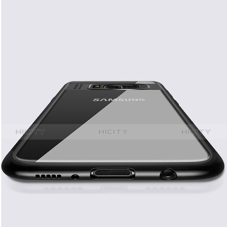 Custodia Silicone Trasparente Specchio Laterale per Samsung Galaxy S8 Nero