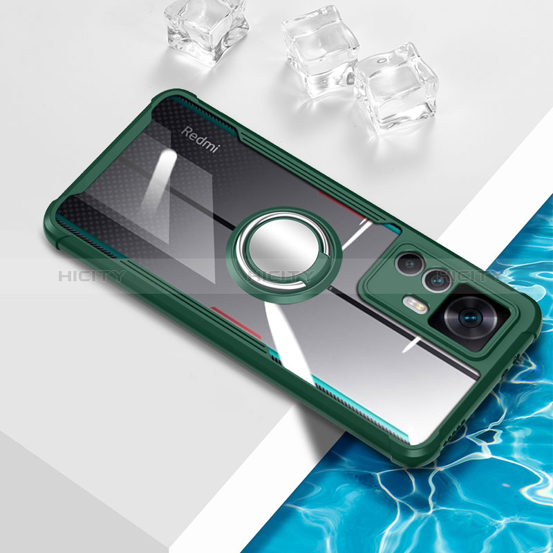 Custodia Silicone Trasparente Ultra Slim Cover Morbida con Magnetico Anello Supporto BH1 per Xiaomi Mi 12T 5G
