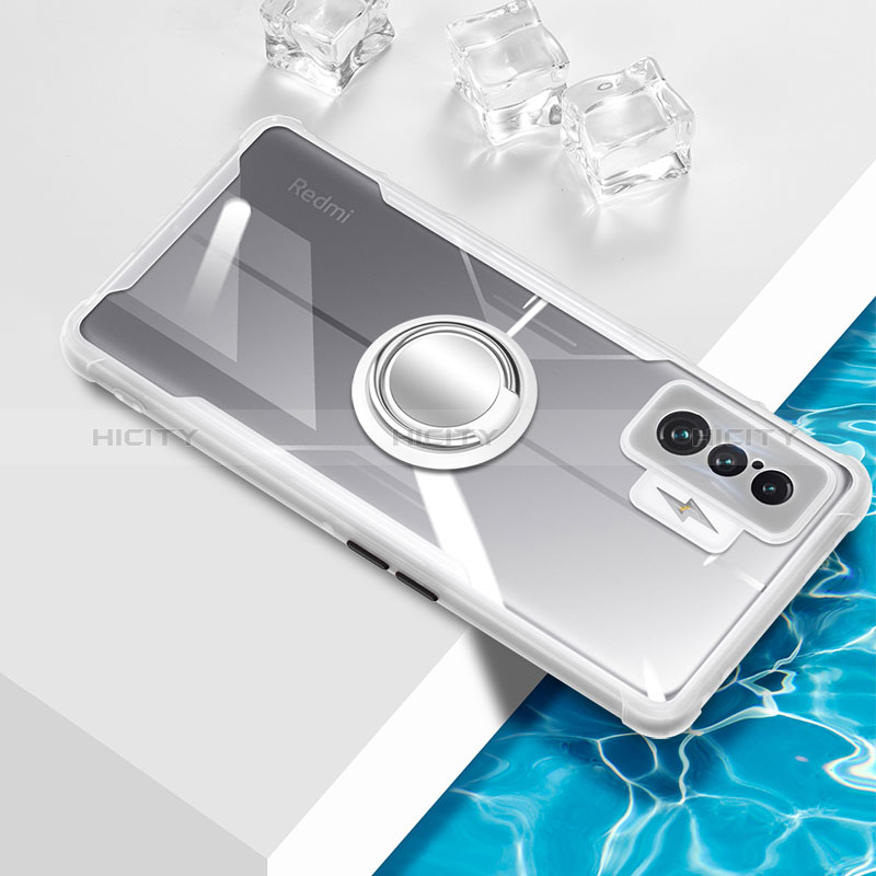 Custodia Silicone Trasparente Ultra Slim Cover Morbida con Magnetico Anello Supporto BH1 per Xiaomi Poco F4 GT 5G