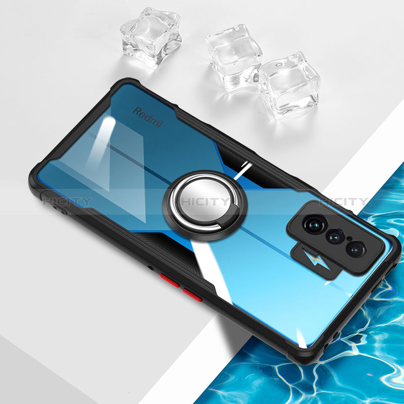 Custodia Silicone Trasparente Ultra Slim Cover Morbida con Magnetico Anello Supporto BH1 per Xiaomi Redmi K50 Gaming 5G