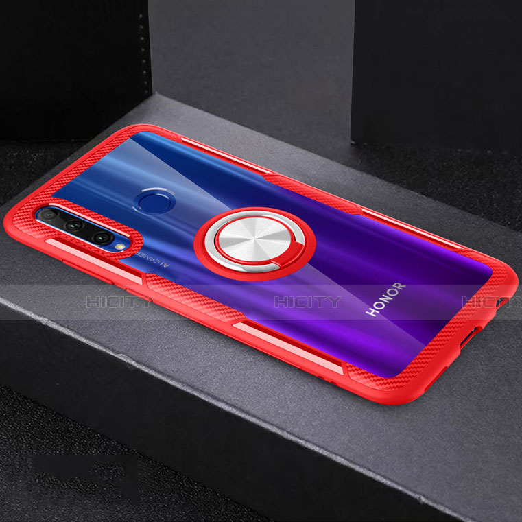 Custodia Silicone Trasparente Ultra Slim Cover Morbida con Magnetico Anello Supporto C02 per Huawei Honor 10i