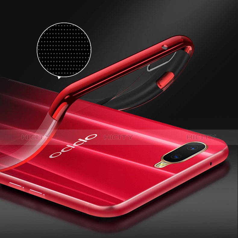 Custodia Silicone Trasparente Ultra Slim Cover Morbida con Magnetico Anello Supporto S01 per Oppo K1