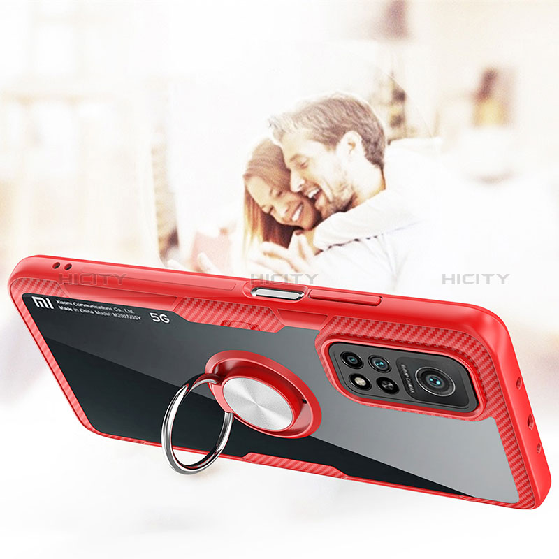 Custodia Silicone Trasparente Ultra Slim Cover Morbida con Magnetico Anello Supporto ZL1 per Xiaomi Mi 10T Pro 5G