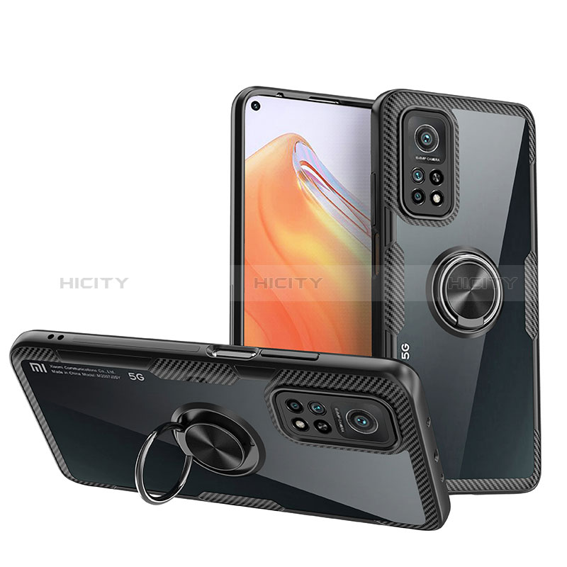 Custodia Silicone Trasparente Ultra Slim Cover Morbida con Magnetico Anello Supporto ZL1 per Xiaomi Mi 10T Pro 5G Nero