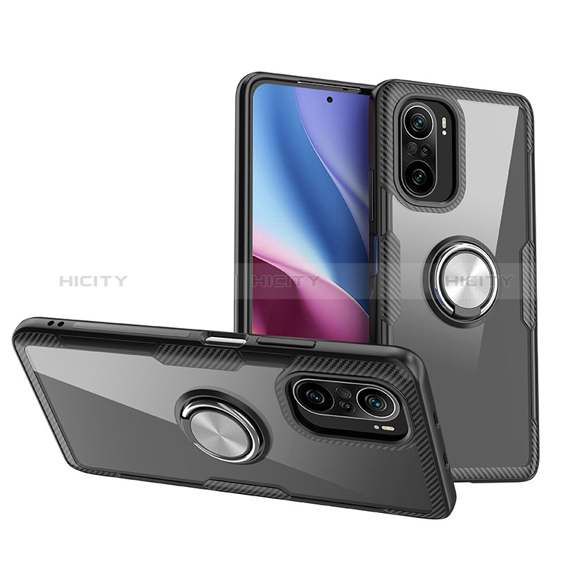 Custodia Silicone Trasparente Ultra Slim Cover Morbida con Magnetico Anello Supporto ZL1 per Xiaomi Mi 11X 5G Argento e Nero