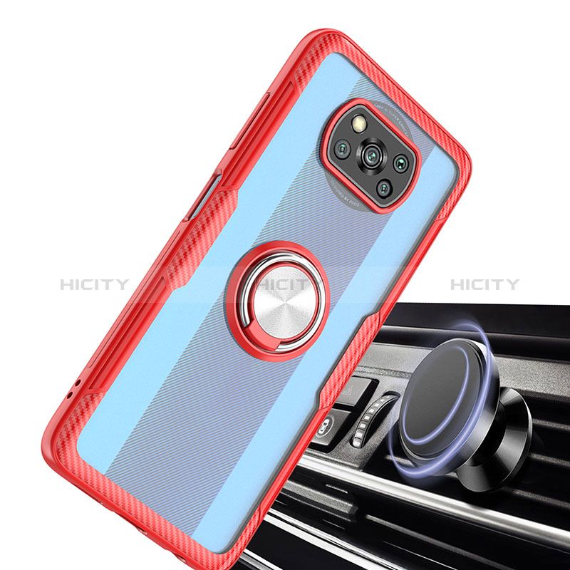 Custodia Silicone Trasparente Ultra Slim Cover Morbida con Magnetico Anello Supporto ZL1 per Xiaomi Poco X3 NFC