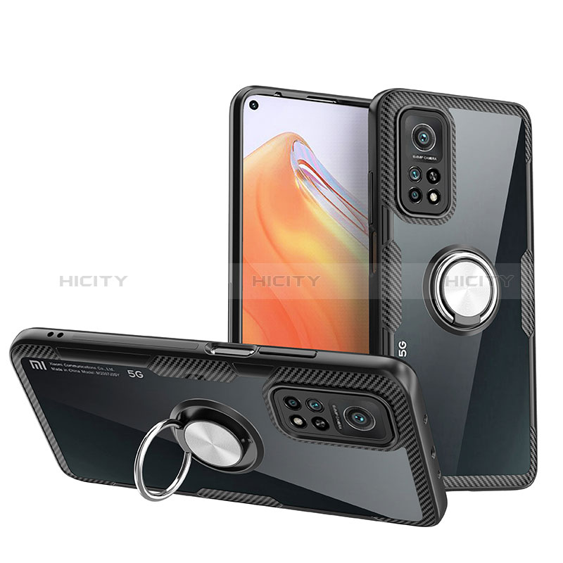 Custodia Silicone Trasparente Ultra Slim Cover Morbida con Magnetico Anello Supporto ZL1 per Xiaomi Redmi K30S 5G Argento e Nero