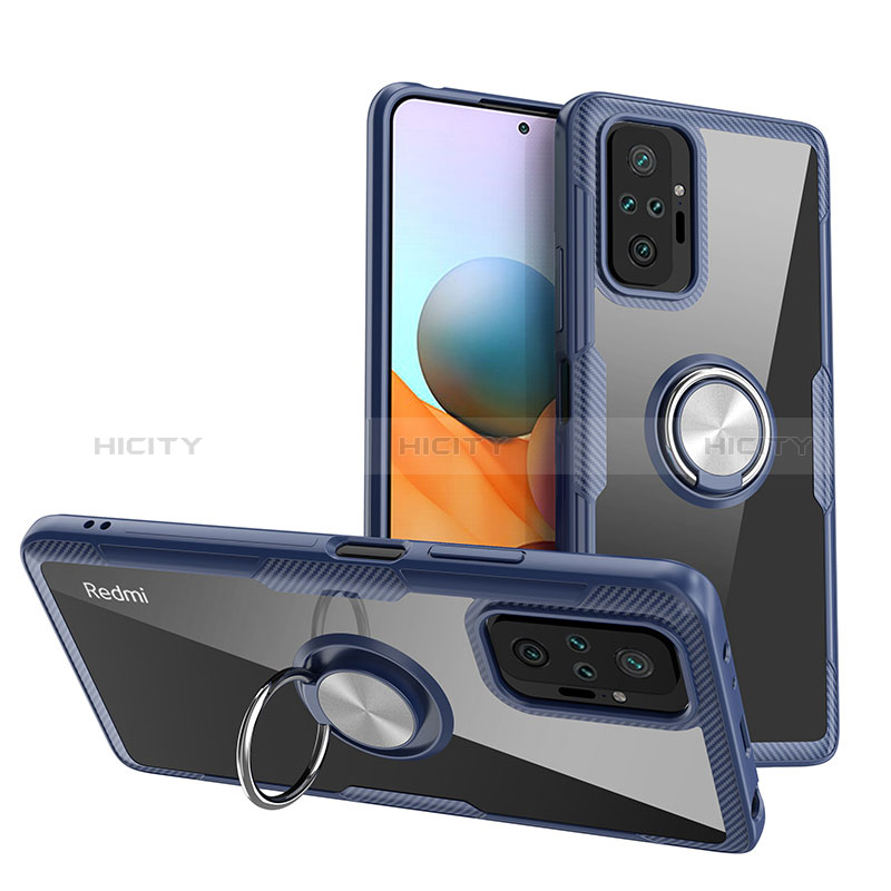 Custodia Silicone Trasparente Ultra Slim Cover Morbida con Magnetico Anello Supporto ZL1 per Xiaomi Redmi Note 10 Pro 4G