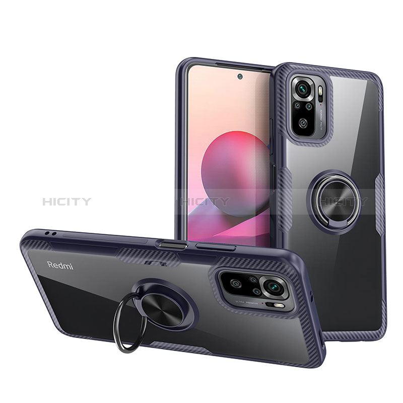 Custodia Silicone Trasparente Ultra Slim Cover Morbida con Magnetico Anello Supporto ZL1 per Xiaomi Redmi Note 10S 4G