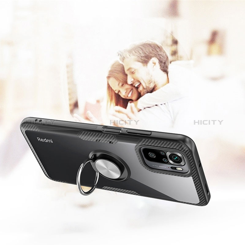 Custodia Silicone Trasparente Ultra Slim Cover Morbida con Magnetico Anello Supporto ZL1 per Xiaomi Redmi Note 11 SE India 4G