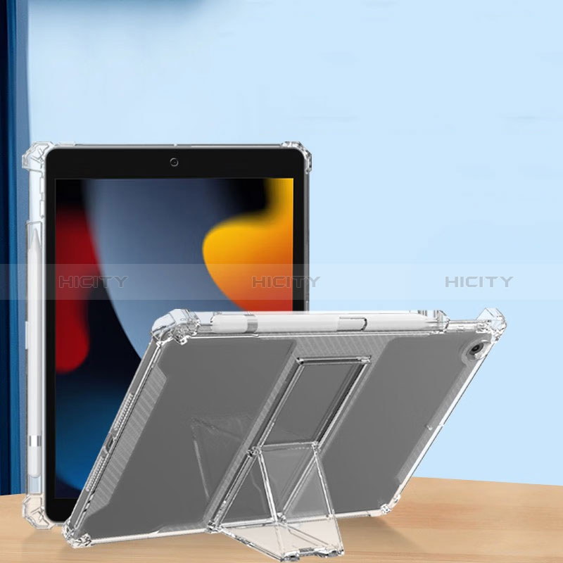 Custodia Silicone Trasparente Ultra Slim Cover Morbida con Supporto per Apple iPad 10.2 (2019) Chiaro