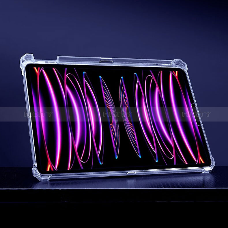 Custodia Silicone Trasparente Ultra Slim Cover Morbida con Supporto per Apple iPad Pro 11 (2022) Chiaro