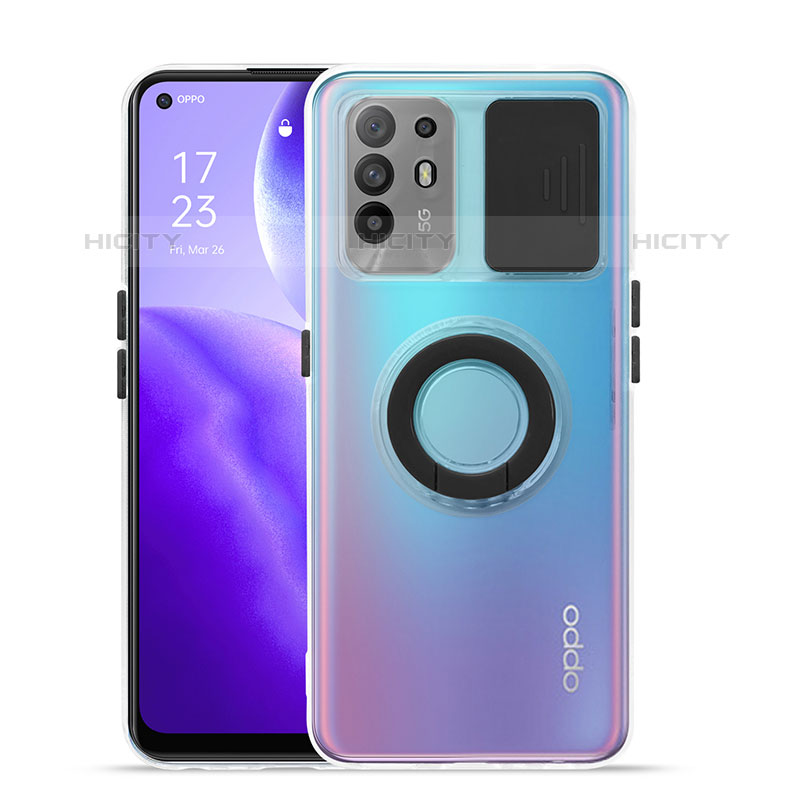 Custodia Silicone Trasparente Ultra Slim Cover Morbida con Supporto per Oppo Reno5 Z 5G