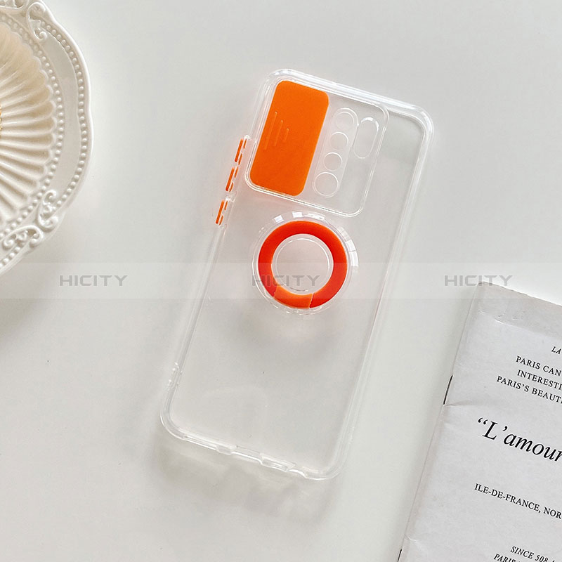 Custodia Silicone Trasparente Ultra Slim Cover Morbida con Supporto per Xiaomi Poco M2 Arancione